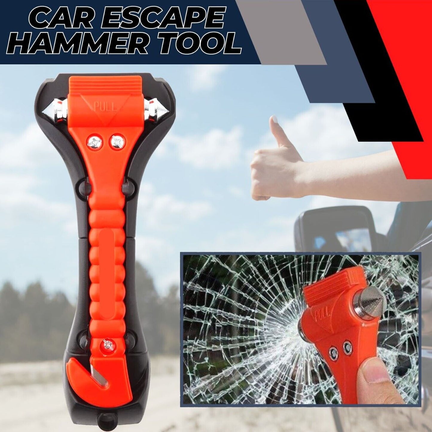 AUTO Car Safety Emergency Escape Hammer Tool Seatbelt Cutter Window Breaker